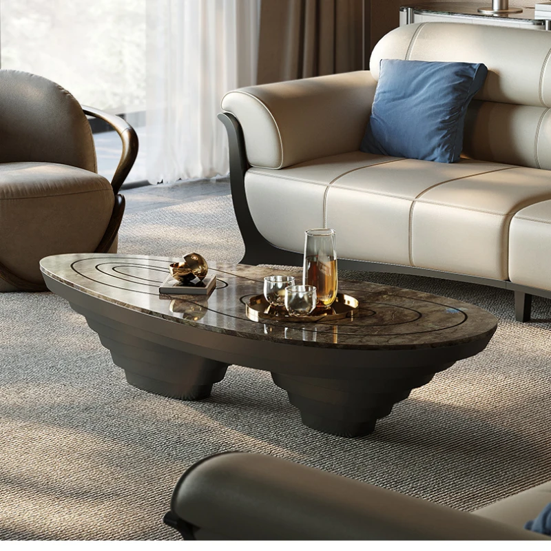 Light Luxury High-End Natural Luxury Stone Endtable Modern Minimalist Living Room Mountain Tea Table