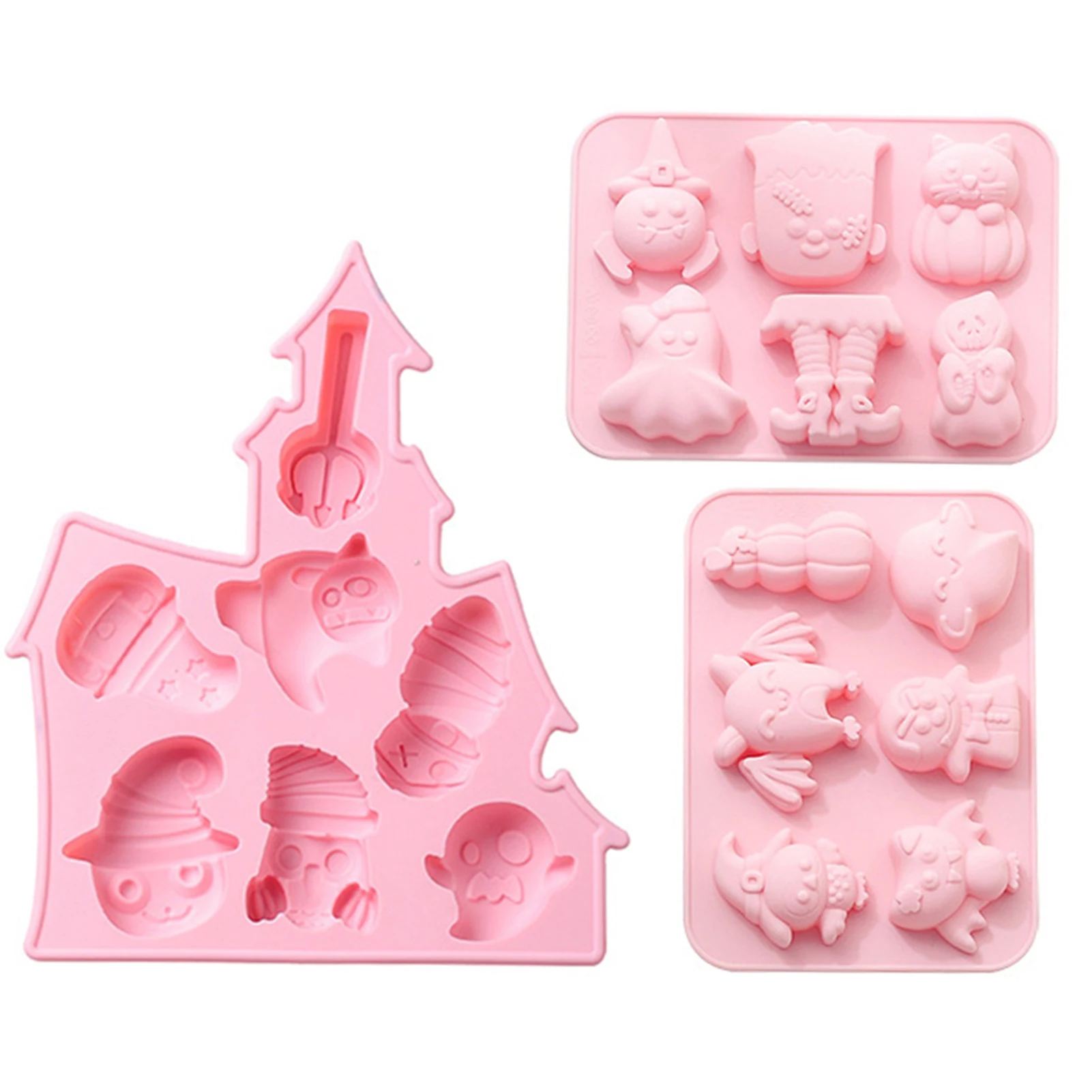 

Halloween Silicone Stencils DIY Fondant Cake Chocolate Soap Templates Practical Kitchen Baking Tools