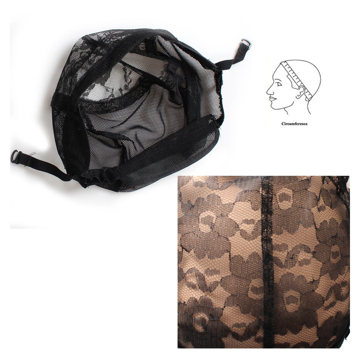 1Pc Pruiken Cap Ademend Mesh Pruik Cap Voor Het Maken Van Pruiken Zwart Weven Cap Elastische Haarnetjes Pruik Caps Voor Vrouwen gemiddelde Grootte