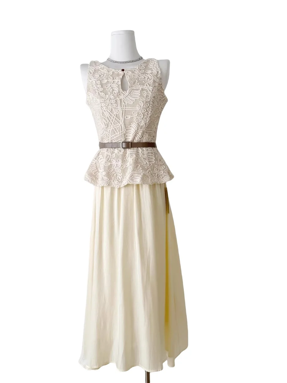 

Ele Embroidered Svel High Waist Vest And Slimming Midi Skirt Set Women's Faion Summer Outfit round Ne Two-Piece