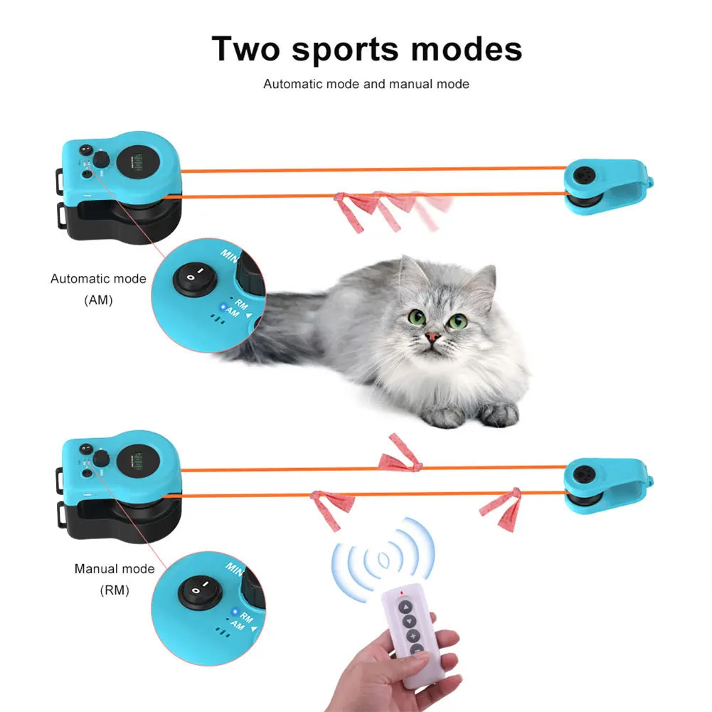 Interactive Cat Toy Chase Run Exercise Mental Stimulation DIY Mouse Hunting Toy Adjustable Speed Cat Treadmill for Indoor Cats