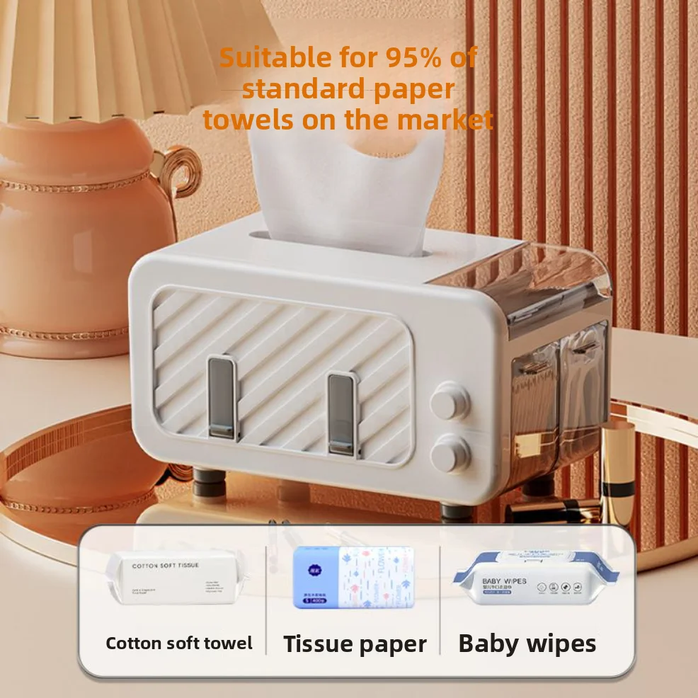 ที่วางโทรศัพท์แบบขี้เกียจพร้อมกล่องใส่กระดาษทิชชู่, กล่องใส่กระดาษทิชชู่แบบสร้างสรรค์สำหรับวางบนโต๊ะกาแฟ, ที่ใส่ไม้จิ้มฟันและสำลีแบบสปริงอเนกประสงค์