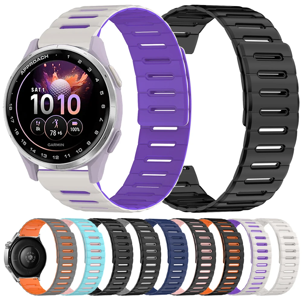 20mm 22mm Magnetarmband für Garmin Approach J1/Active 6 5 4 Silikonband Forerunner 570 265 255 55 165 Venu 4 3 2Plus Armband