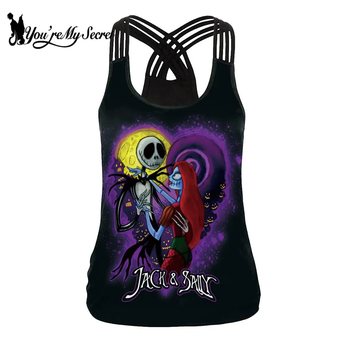 [Je Mijn Secret] Halloween Party Gothic Tank Tops Sexy Slim Sling Shirt Zomer Mode Casual Femeale Mouwloze tops