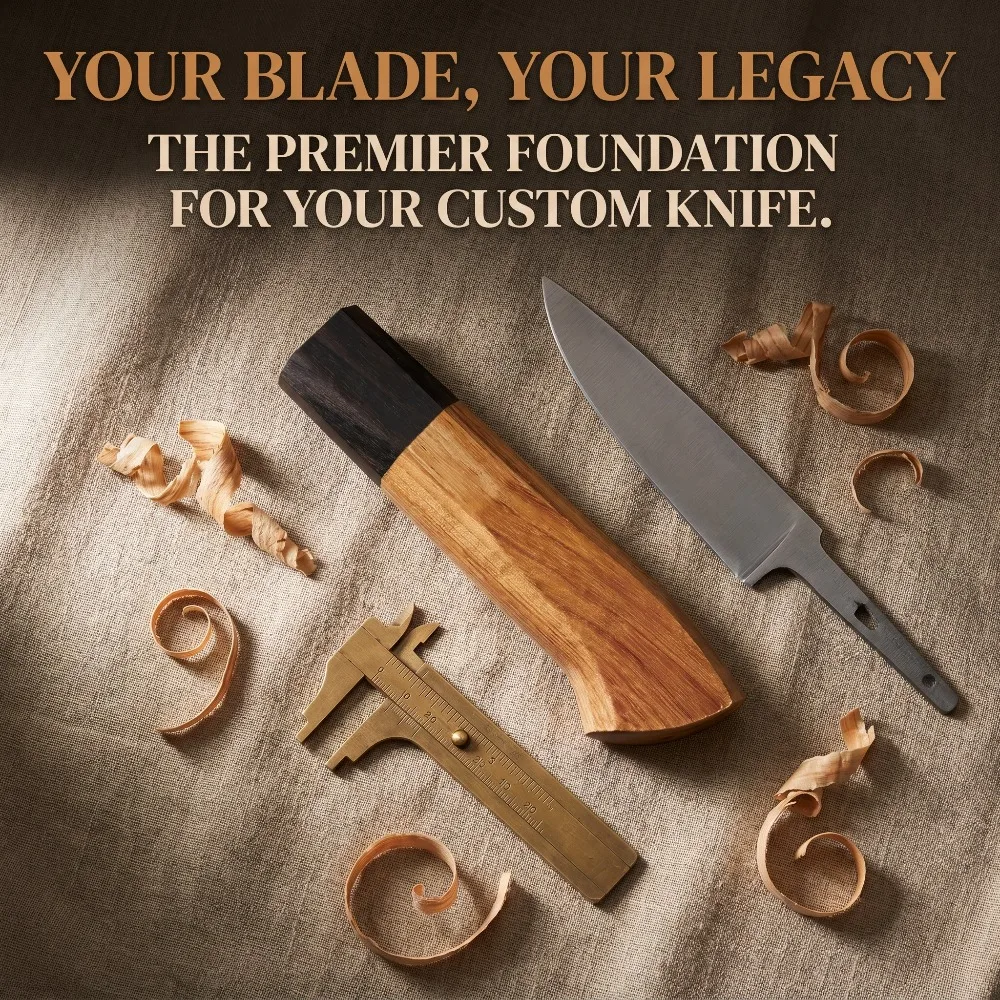 Hardwood Spliced Knife Handle Blank, Polished Natural Wood Handle, Suitable for Fixed Blade Knife DIY Mod
