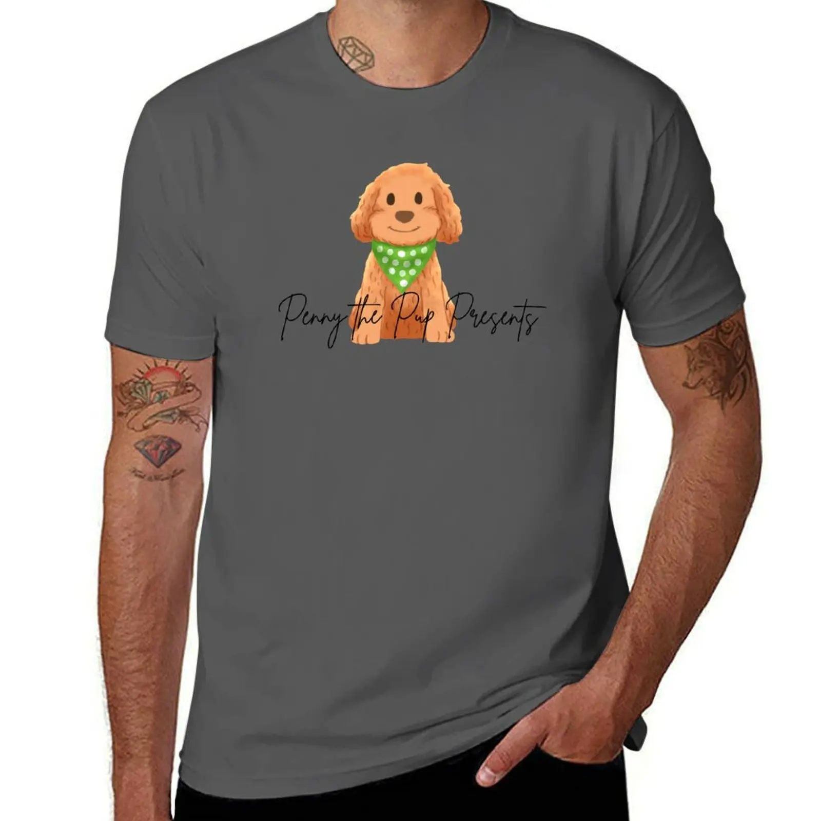 

Penny the Pup Presents T-Shirt fashion shirts shirts graphic tee luxury t-shirt mens plain t shirts