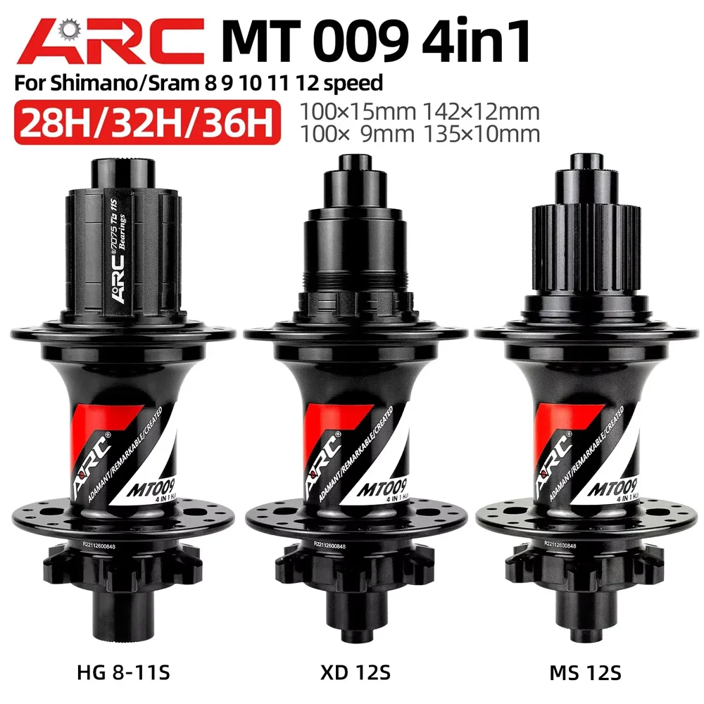 ARC MT009 จักรยาน 28 32 36 หลุม 6 Pawls HG MS XD 8 9 10 11 12 ความเร็วFreehubปิดผนึกแบริ่งMTB Mountainด้านหน้าด้านหลังจักรยานHub