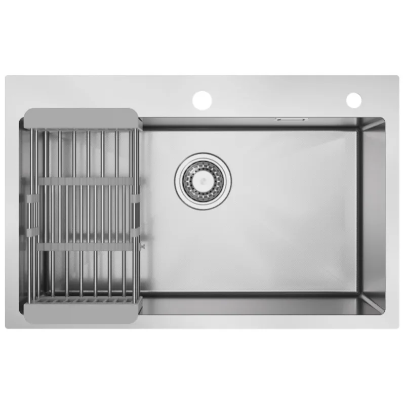 70 × 45 cm Edelstahl-Küchenspüle – 1 Spülbecken mit Abtropfkorb – robuste Oberfläche – verschleißfest und leicht zu reinigen
