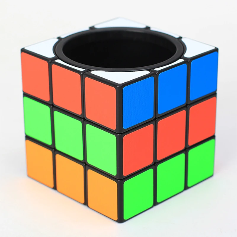 3x3 Pen Holder Magic Cube Case Piggy Bank 3x3x3 Speed Cubo Twist Puzzle Office Decoration Gifts Toys For Kids Adults