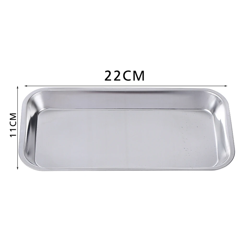 Stainless Steel Dental Lab Instrument Tools Storage Tray Medical Surgical Plate Disinfection Rectangular Dish Dentist Accessory