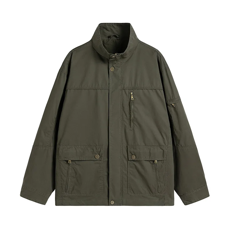 

Plus Size Fleece Military Bomber Jacket Men Spring Autumn Casual Multi-pocket Pilot Jackets Male Army Cargo Flight Mens Jackets