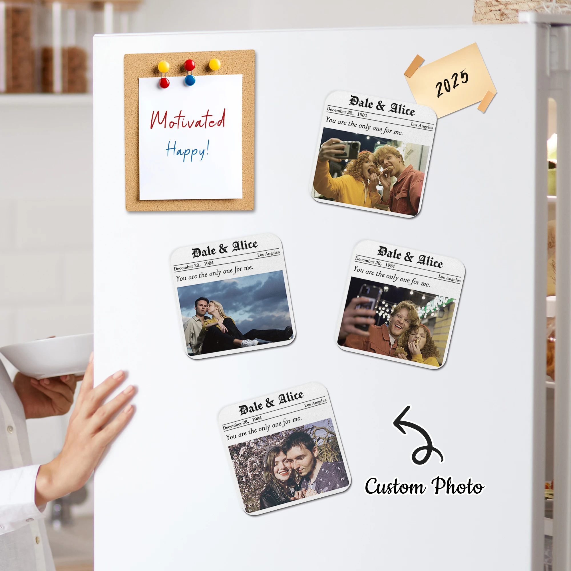 

Personalized Music Photo Refrigerator Magnets Custom Album Cover Anniversary Gift For Her Kitchen Dining Room Home Decor Sticker