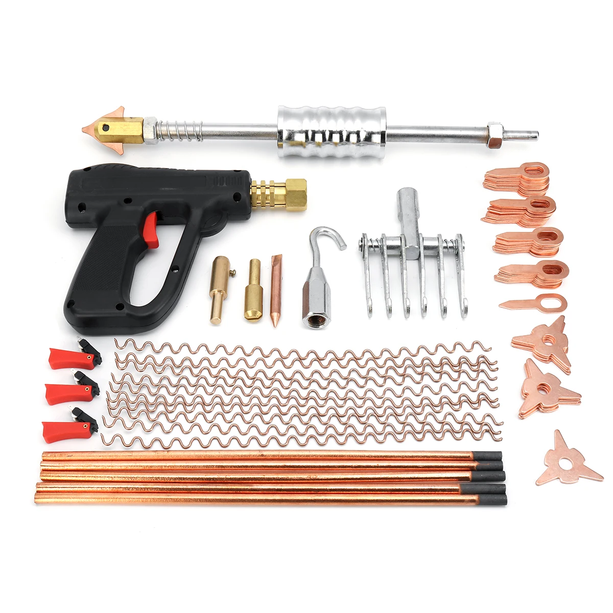 86Pcs Universal Dent Repair Puller Kit Car Body Dent Spot Repair Removal Device Welder Welding Machine Pulling Hammer Tool Kit