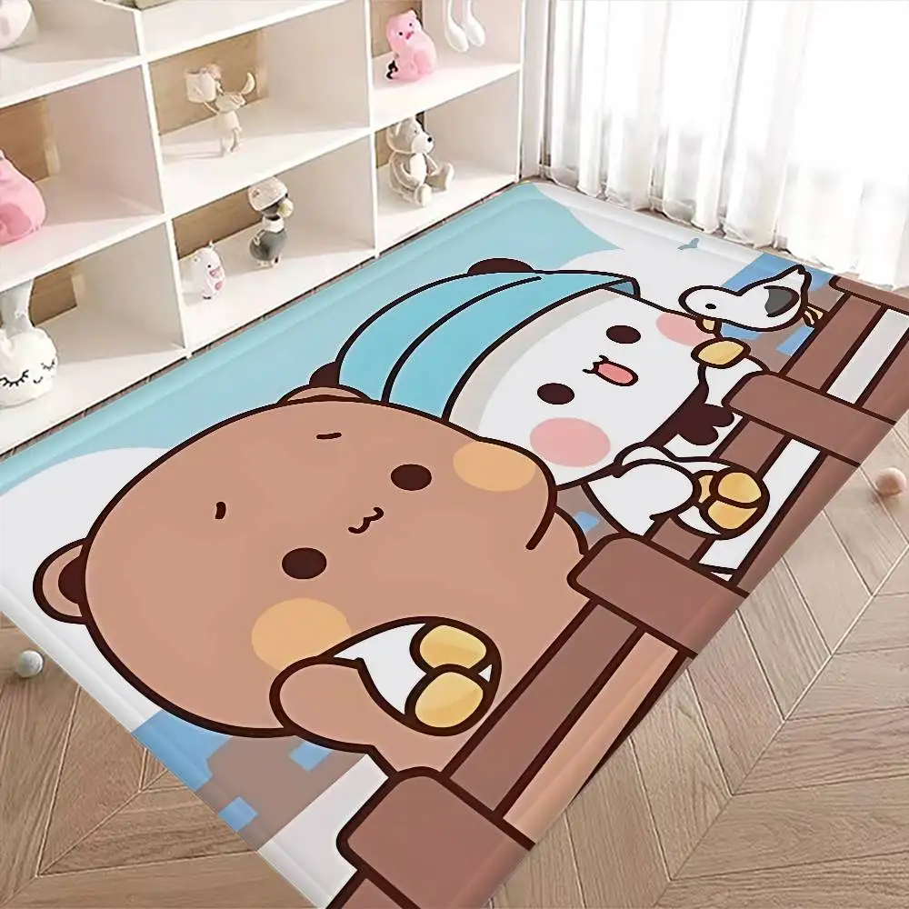 Cute Dudu Bubu Door Mat Washable Non-Slip Living Room Sofa Chairs Area Mat Kitchen Bedside Area Rugs