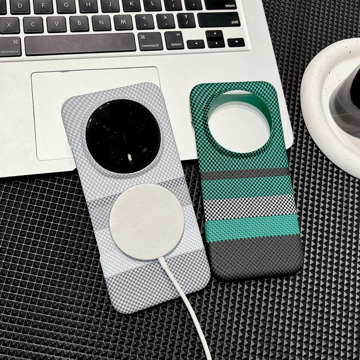 Magnetische Handyhülle mit Kohlefasermuster für Honor Magic 8 Pro 5G, luxuriöses Leder für Honor Magic 8 für Magsafe, stoßfeste Abdeckung