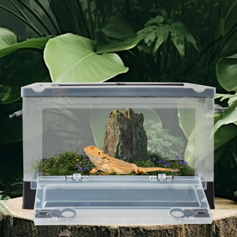 Plastic Reptile Feeding Box Reptiles Breeding Enclosure Cages Reptile Portable Transport Container for Lizard Bearded Dragon view 6
