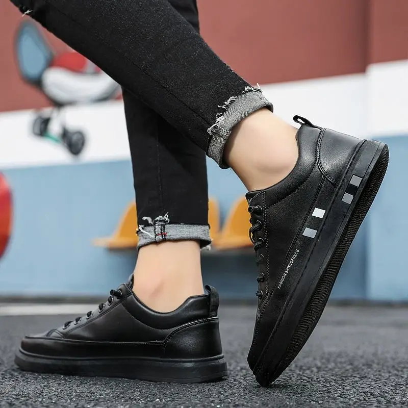 Fashion Men\'s Sneakers White Women And Men Shoes Platform Black Couple Flats Tenis Masculino Zapatillas Mujer Plus Size