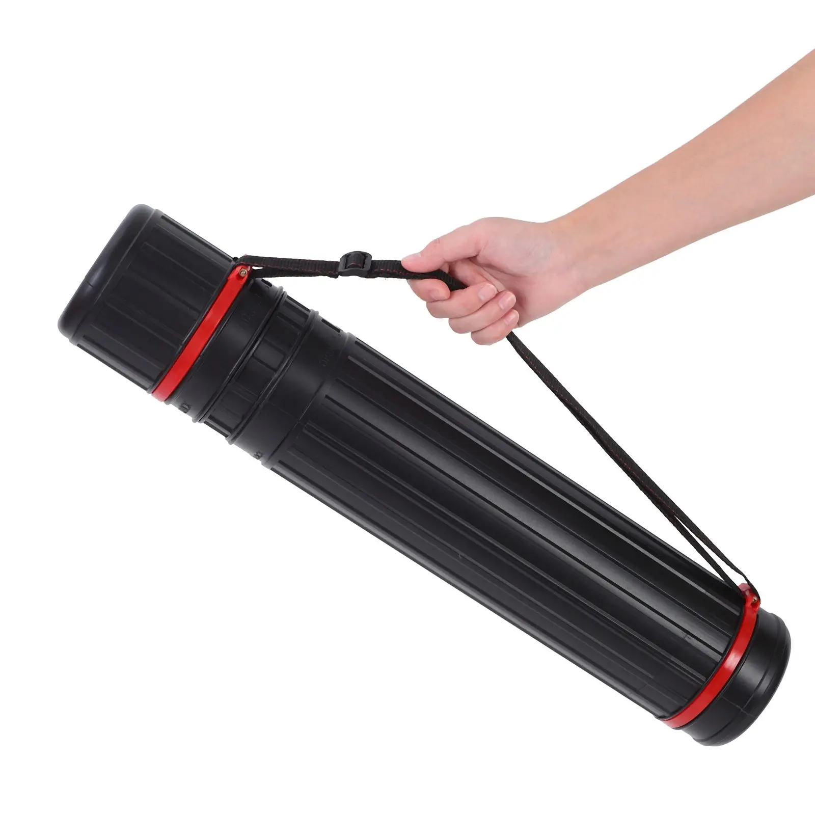 Tubo de armazenamento telescópico de plástico, suporte ajustável para pôster, desenho multifuncional, tubo de transporte, arte extensível, envio postal