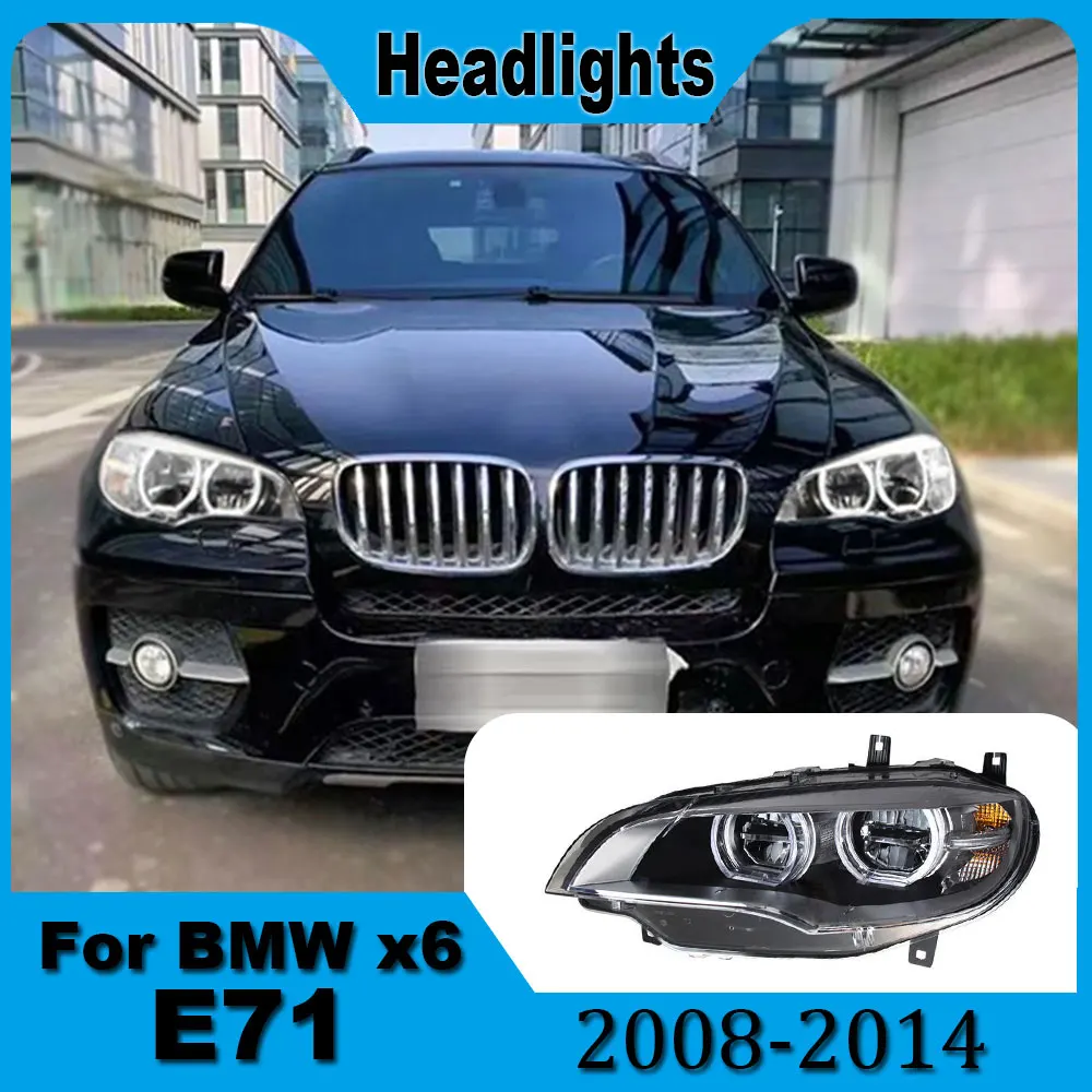 LED Front Lights For BMW X6 E71 Headlight 2008-2014 Accessories Modified Full Led Hi Low Beam Headlamp Assembly Plug and play