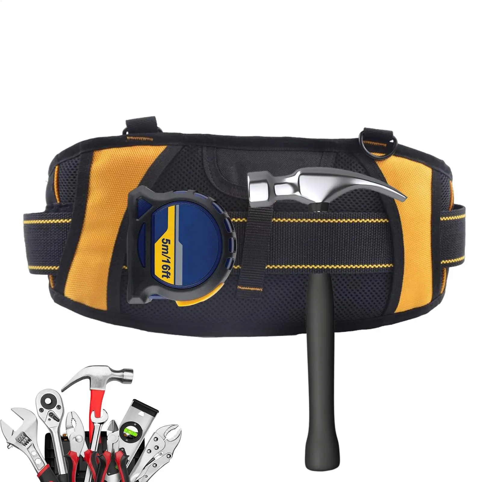Carpenter Tool Belt Waist Holder Multifunctional Adjustable Breathable Utility Belt For Construction Electrician Gardening
