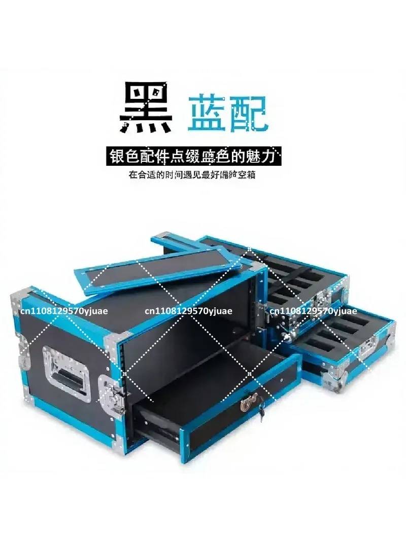 2U-6U Aluminum Alloy Rack Flight Case for Microphone Receiver, Audio Equipment Storage Box