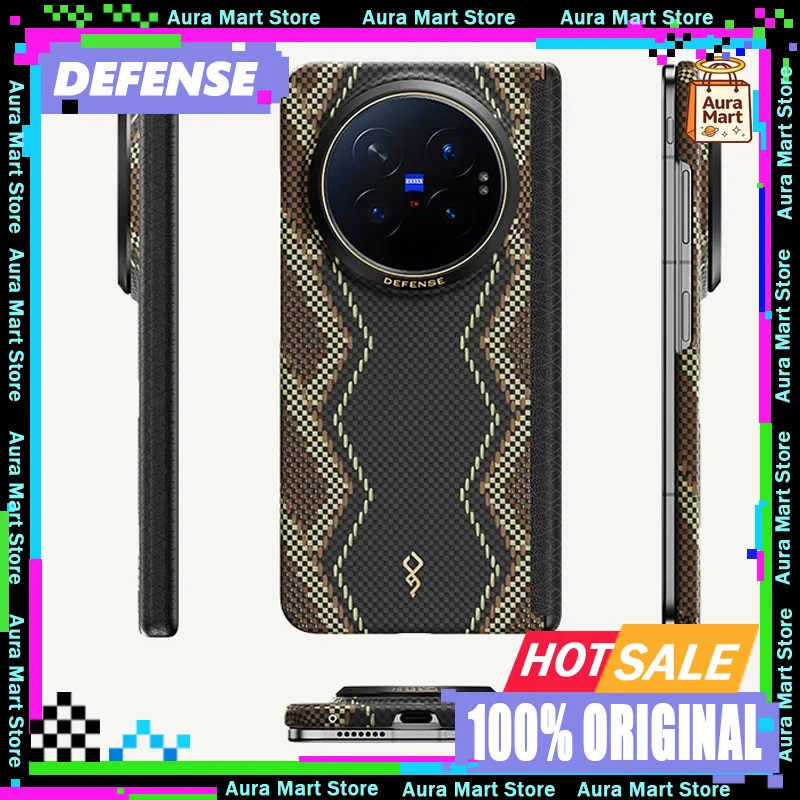 DEFENSE Carbon Fiber Kevlar Case for VIVO X FOLD 6,Ultra-Thin Wireless Charging Back Cover,Shockproof Protective for Vivoxfold6