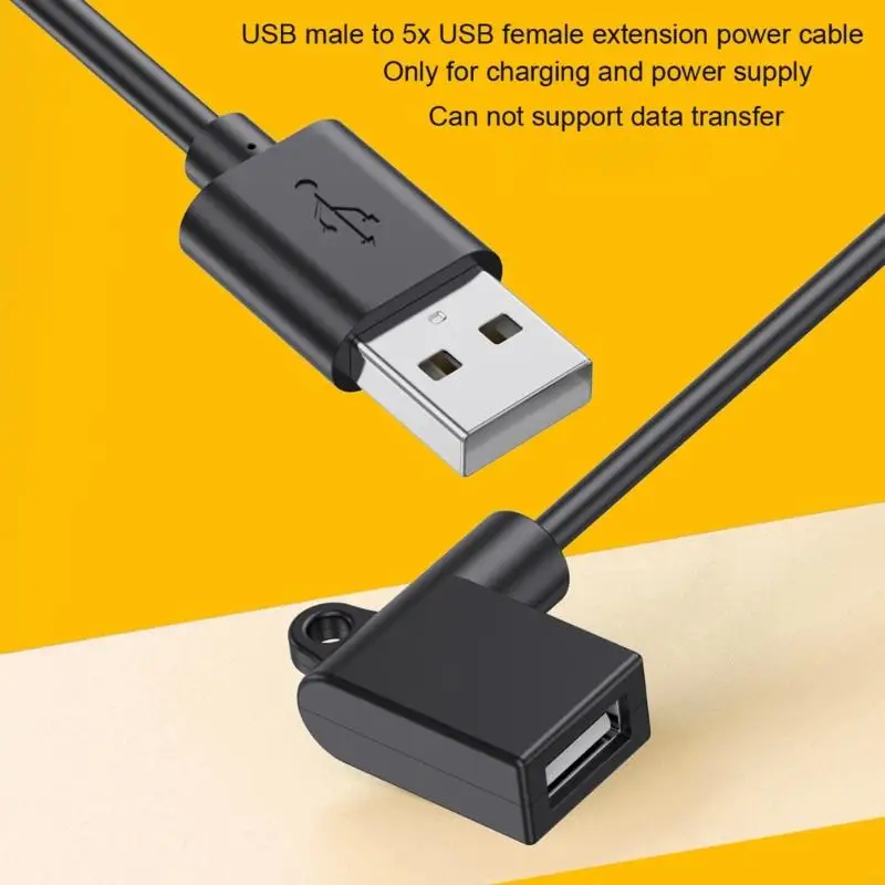 E1PF 5 Way USB Power Splitter Cable 2.4 Meter Plastic Housing For Low Wattage Devices