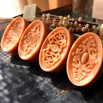 Vintage Relief Seifenform Muster Blume Silikon Kerzenform für Seifenherstellung Zubehör Gips Handgemachtes duftendes Dekorationswerkzeug