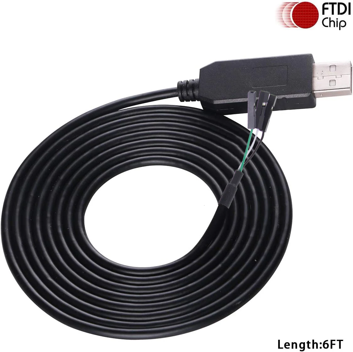 USB Serial Cable RS232  2.54mm Dupont  3 Pins FTDI 3P Converter 1.8M