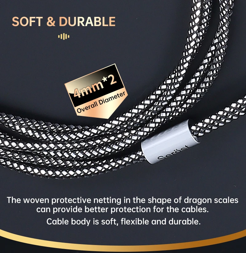 Serost Aurora Graphene OCC Kupfer-Audiokabel Typ C 3,5 mm 4,4 mm 6,5 mm Stereo auf Dual-RCA-Stecker für Musikplayer, Verstärker, Lautsprecher – Detail 6