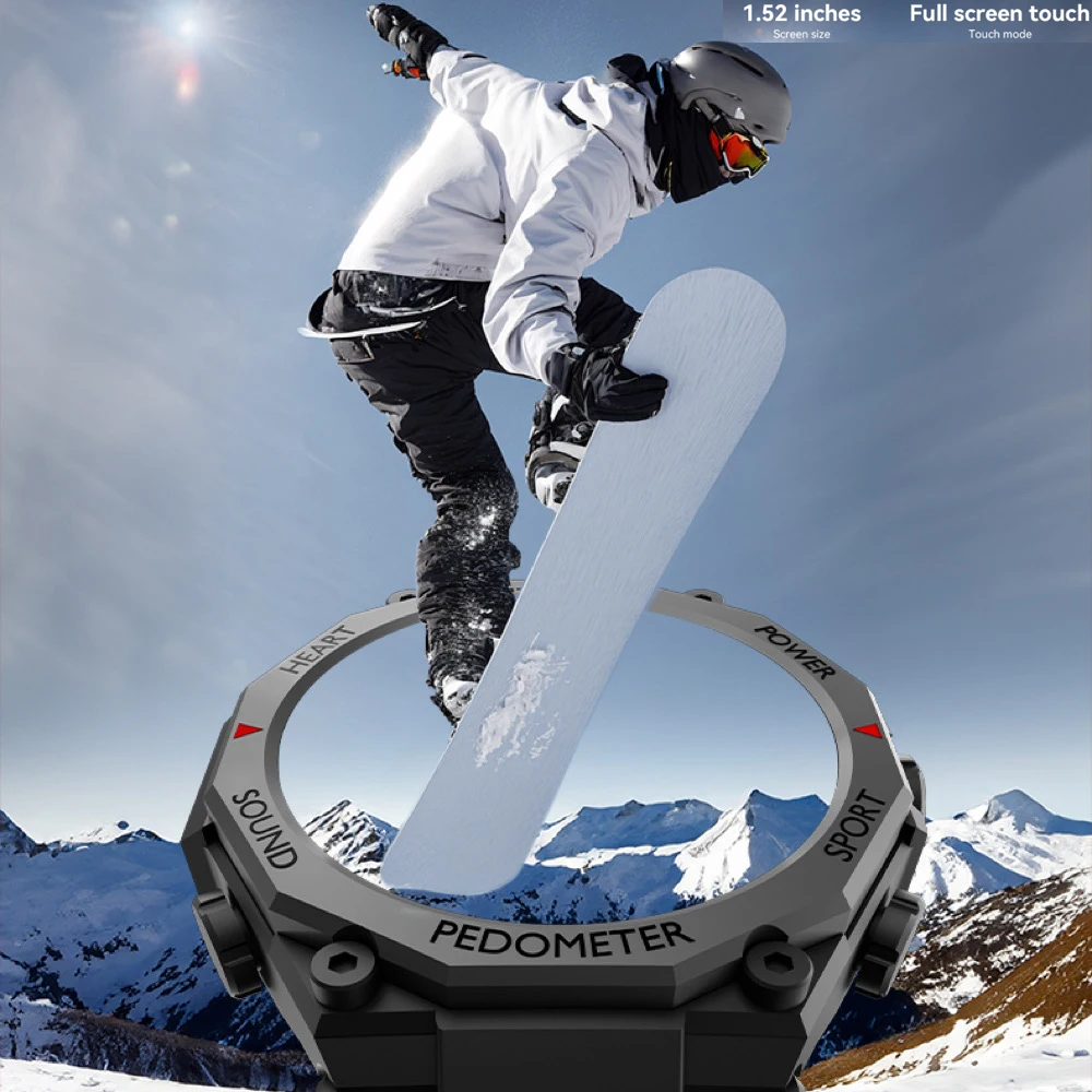 الرجال الرياضة أجهزة لياقة خارجية مصباح يدوي الأزرق الأسنان دعوة ساعة ذكية معدل ضربات القلب الصحة صوت مساعد SOS Smartwatch مراقبة النوم