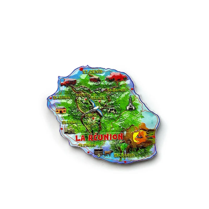 

Reunion Island, France, Unique Natural Scenery, Architecture, Landscape, Magnetic Fridge Magnets, Travel Souvenirs, Home Decorat