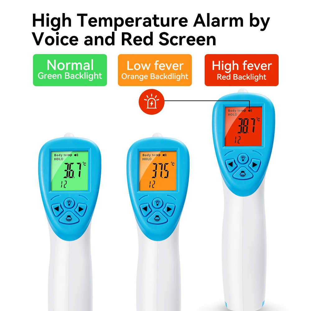 AICARE – thermomètre frontal électronique à infrarouge, sans Contact, pour bébé, adulte, outil médical de mesure de la fièvre, pour l\'extérieur et