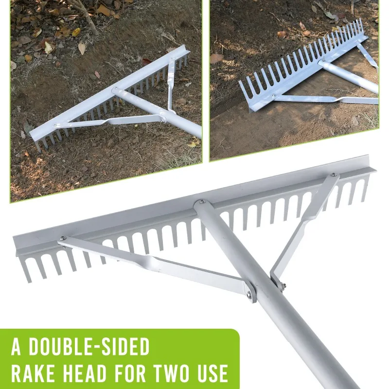 Aluminum alloy weeding rake, landscape rake, leaf rake