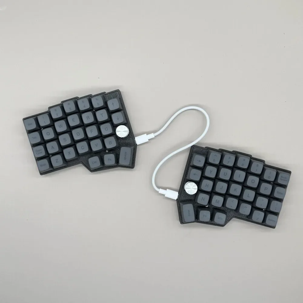 Split Mechanical Keyboard Ergonomic 4×6 Layout 2 Knobs RGB Wired Custom Gaming Accessories Support QMK Vial Keyboard Gifts