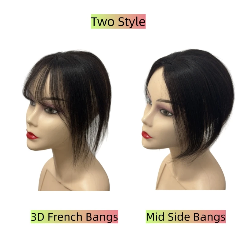Natural Invisible Human Hair Topper for Women No Need Clips Bangs Topper Fluffy High Top Seamless Hairpiece Natural Hairline