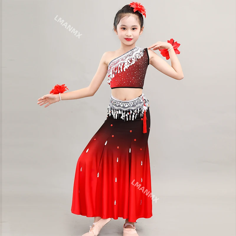 Costume de performance de danse Dai pour enfants, appel du Myanmar, Xi Blossoming Fragrance, Nouveau