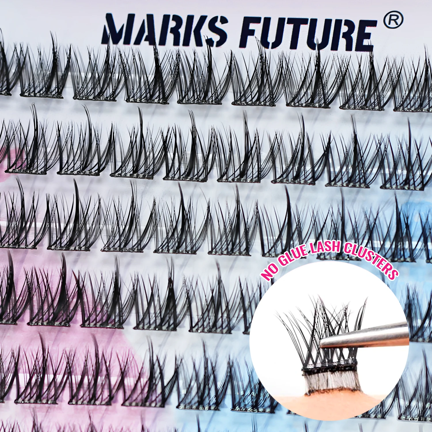 Reusable Adhesive Eyelashes 100 Pieces Natural Look Self-Adhesive False Eyelashes Manga Wispy Suitable for Women Girls Eye Makeup Beginners Easy to Apply Save Time