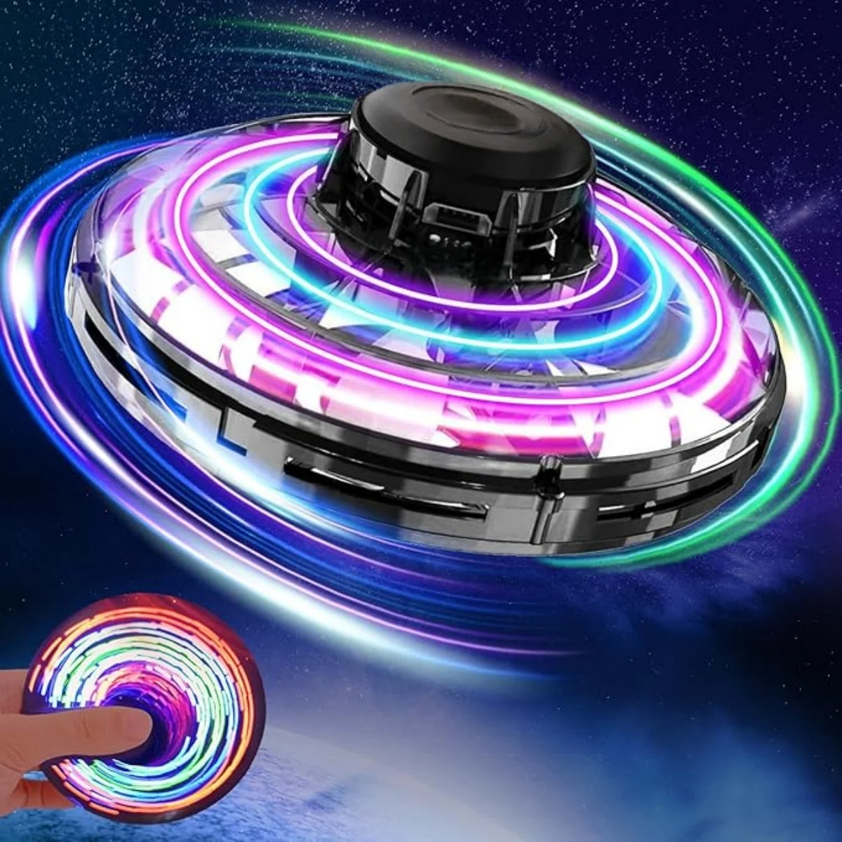 

Летающий шар-игрушка: Волшебный летающий спиннер, мини-НЛО, дрон на пальцы, индукционный гироскоп, антистресс-игрушка