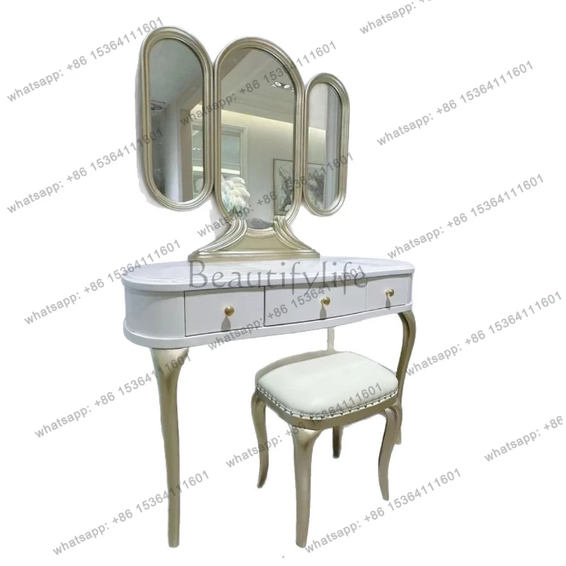 

American light luxury solid wood dresser white French cabinet dresser wardrobe