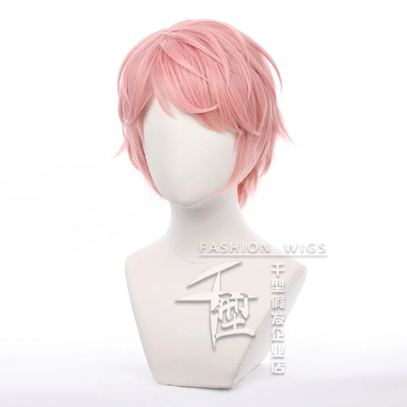 Game Ensemble Stars Es Itsuki Shu Cosplay Wigs Pink Short Hair Heat Resistant Synthetic Halloween Party Accessories Props