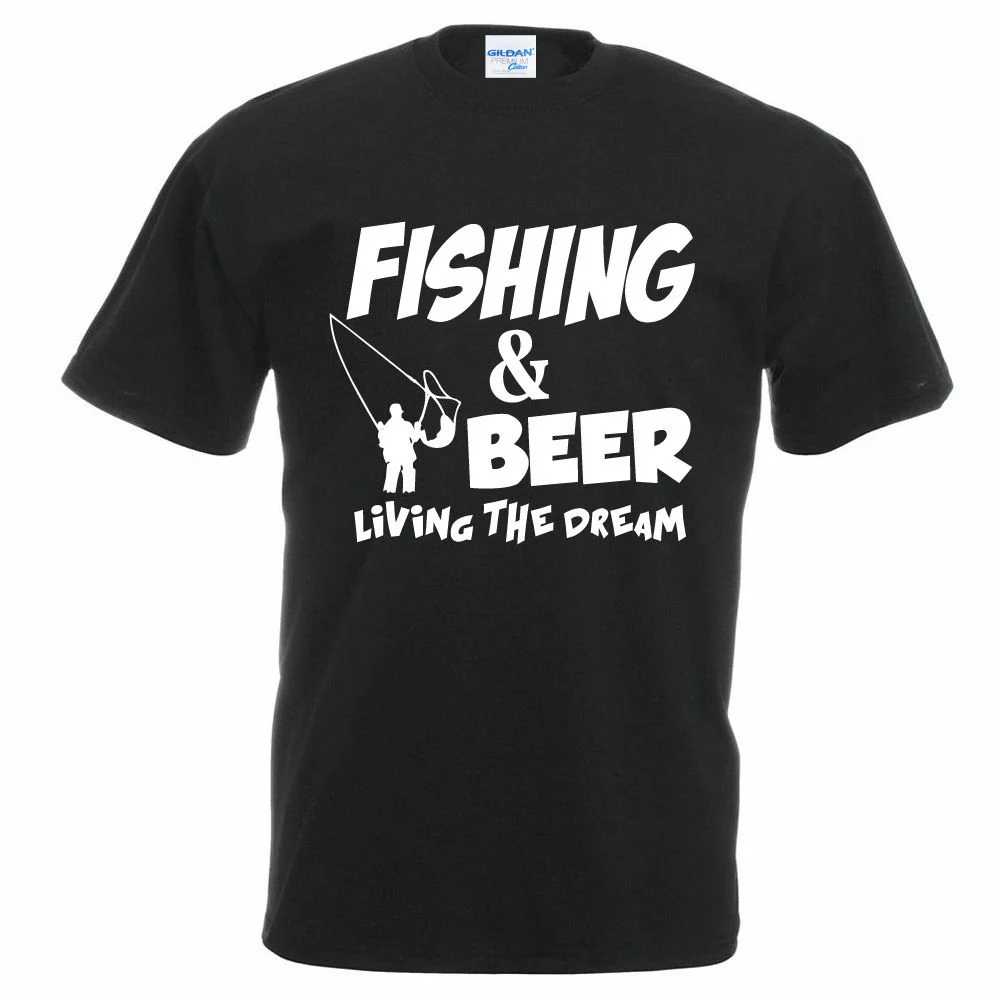 แบรนด์ใหม่แฟชั่นฤดูร้อน Match เสื้อยืด Fishinger เบียร์ปลา Sporter บินสนุกสดไอเดียของขวัญ Tee เสื้อแบรนด์คลาสสิก