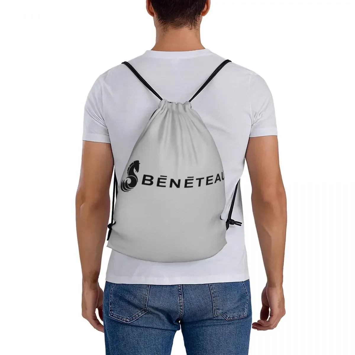 Beneteau Yachts Boats Logo Backpacks Portable Drawstring Bags Drawstring Bundle Pocket Sports Bag BookBag For Man Woman Students