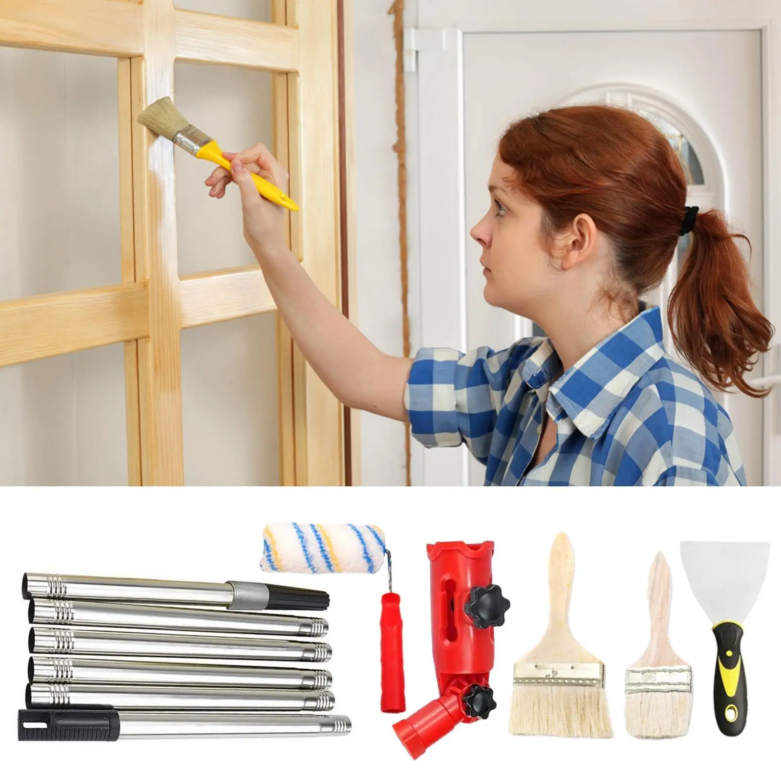 

Валик для кисти для рисования Многофункциональный набор валиков для рисования с удлинителем и кистью для проектов дома Аксессуар для ремонта