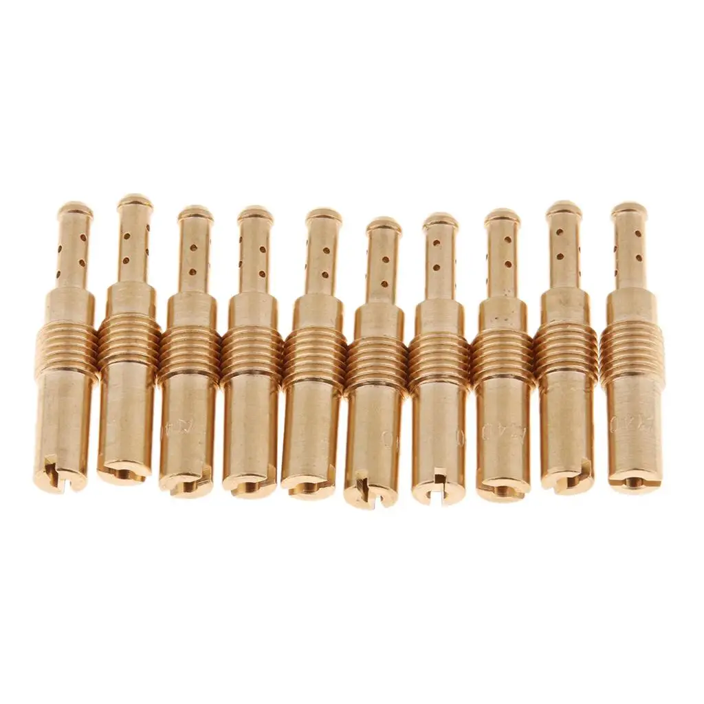 Carburetor Injector Nozzle Kit 10pcs Golden Copper Main Jet for CVK PWK PE ATV Pit Bike