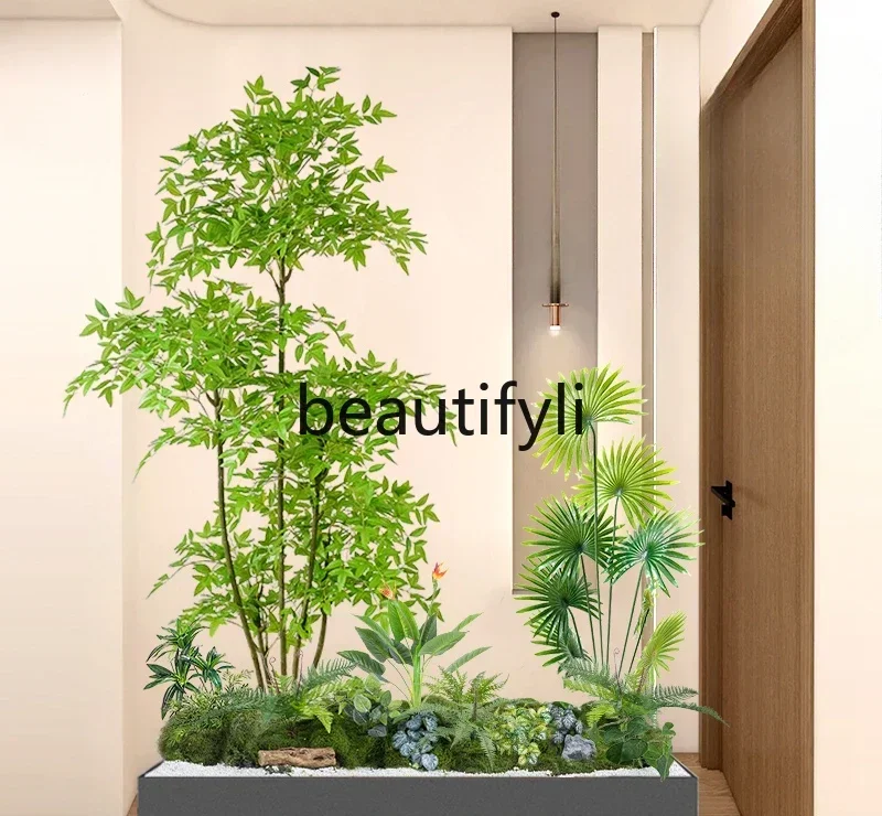 

A13 Entrance landscaping simulation green plant bionic decoration tropical combination balcony indoor landscape