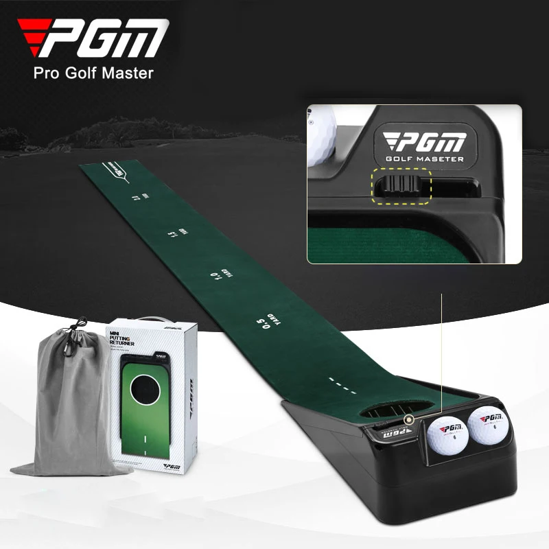 

PGM TL030 Mini Office Golf Putting Mat Auto Return Track Slope Putting Mat for Training Golf Training Aids