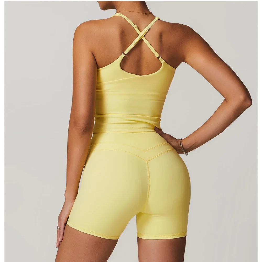 Fitness Yoga Short Top Women's Cross Beauty Back Sling Cross Sports Tights Gym Sports Bra Outdoor Aesthetic Fitness Wear image 2