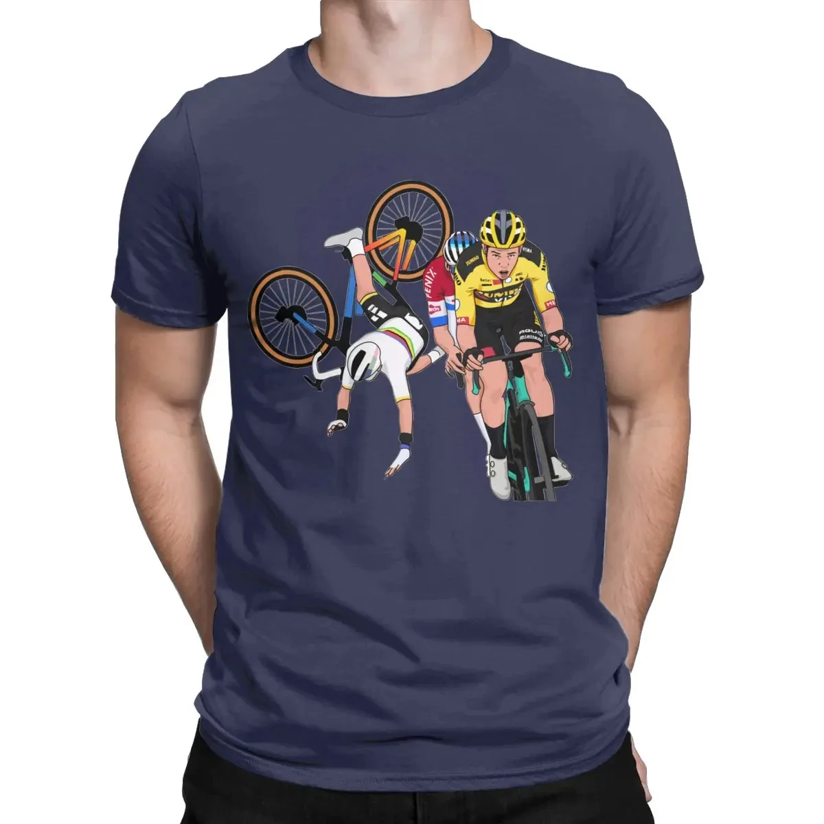 Tour Of Flanders 2020 Cycling Men\'s T Shirt Van Der Poel Tee Shirt Short Sleeve Round Collar T-Shirt 100% Cotton Clothes