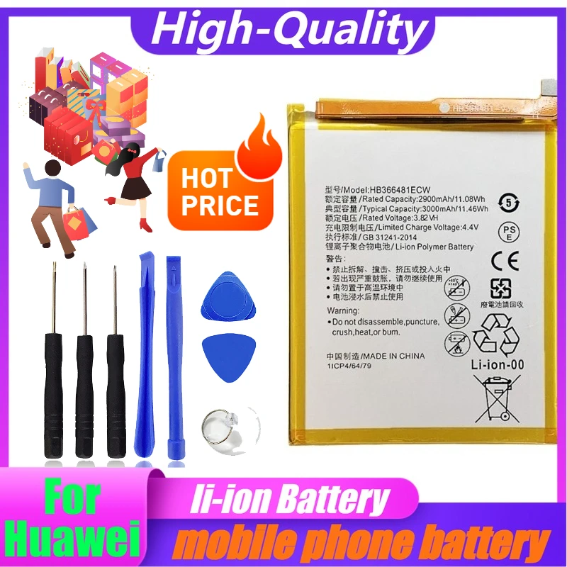 

3000mAh for Huawei P9 Honor 8 P10 Lite Y6 II Built-in High-capacity Pure Cobalt Core Mobile Phone Battery